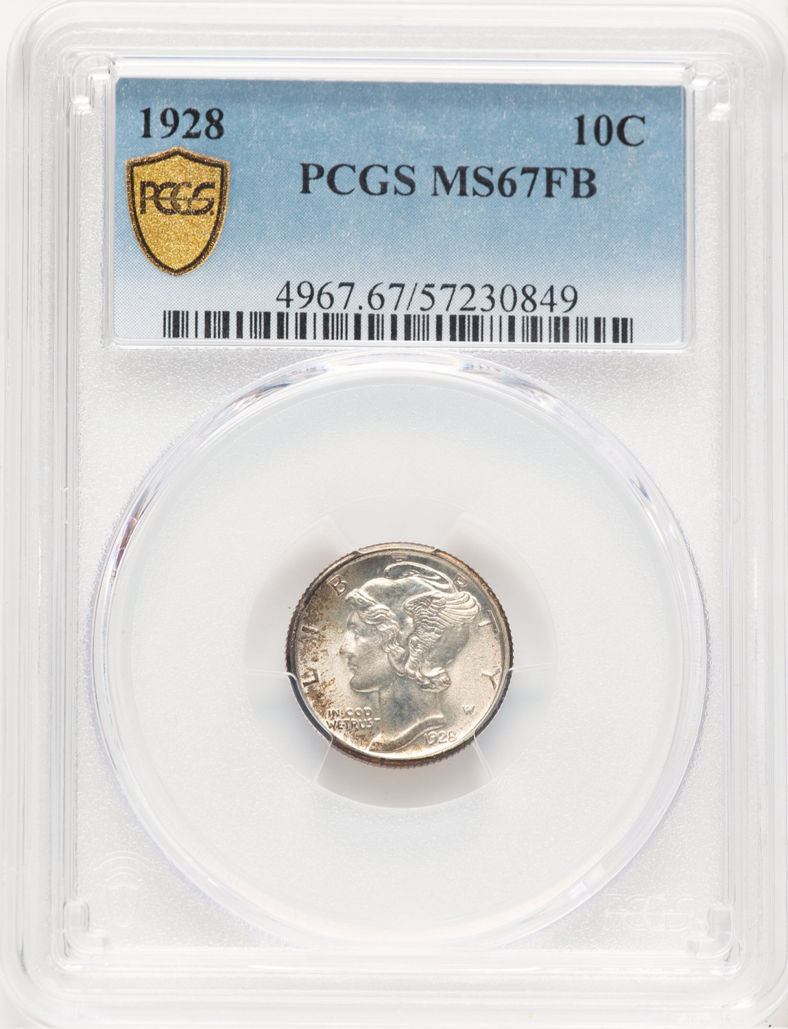 1928 10C FB Mercury Dime PCGS MS67