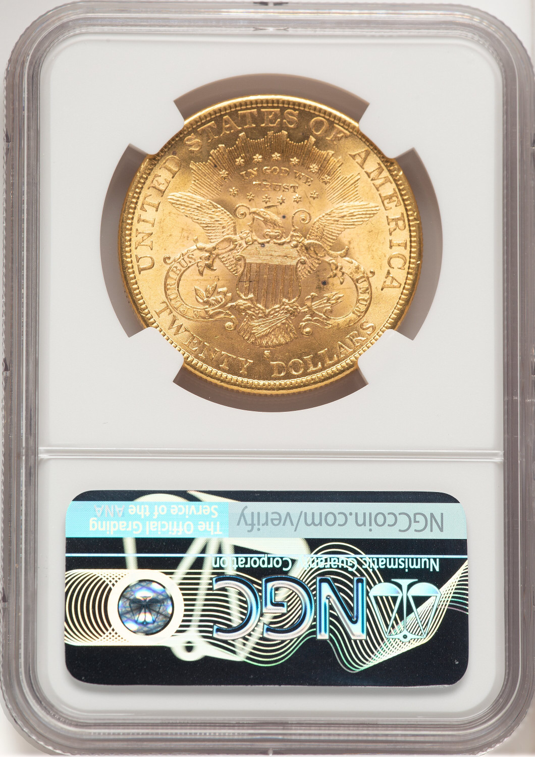 1892-S $20 Liberty Double Eagle NGC MS64+. Second Image