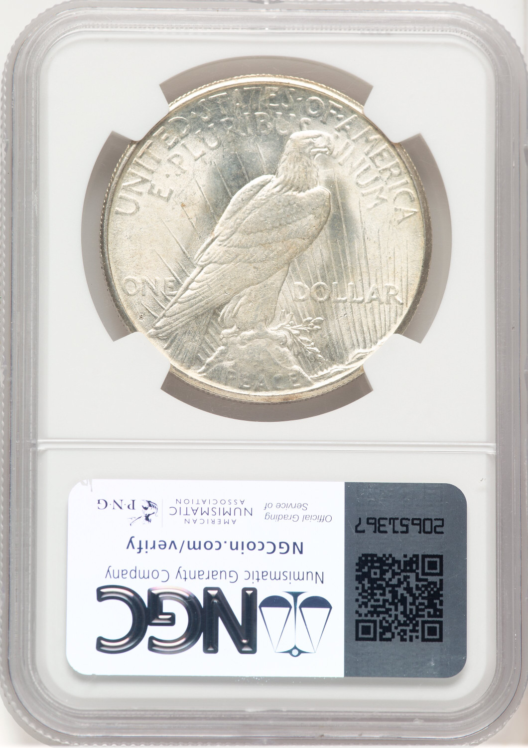 1925-S Peace Dollar NGC MS65 (777392001). Second Image