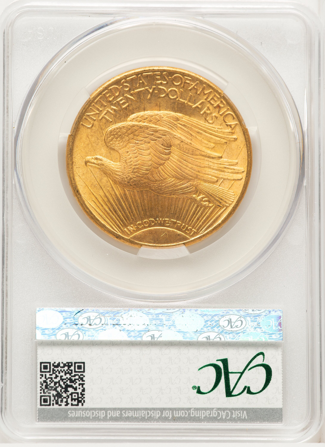 1924 $20 Saint Saint-Gaudens Double Eagle CACG MS66. Second Image