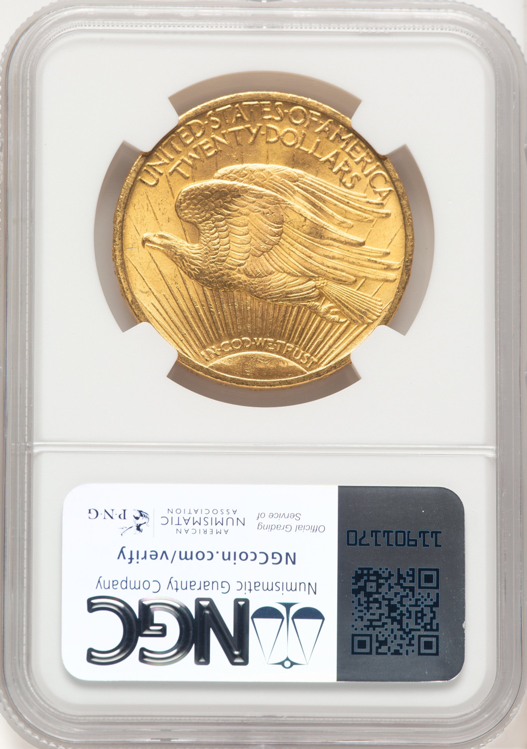 1908 $20 MOTTO Saint-Gaudens Double Eagle NGC MS64+. Second Image