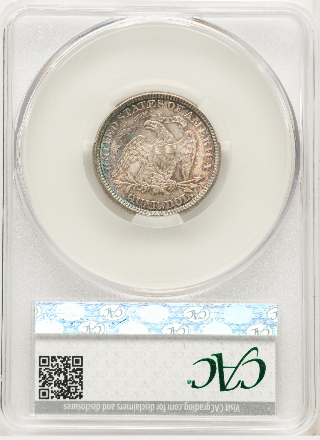 1875 25C Seated Quarter CACG MS67. Second Image