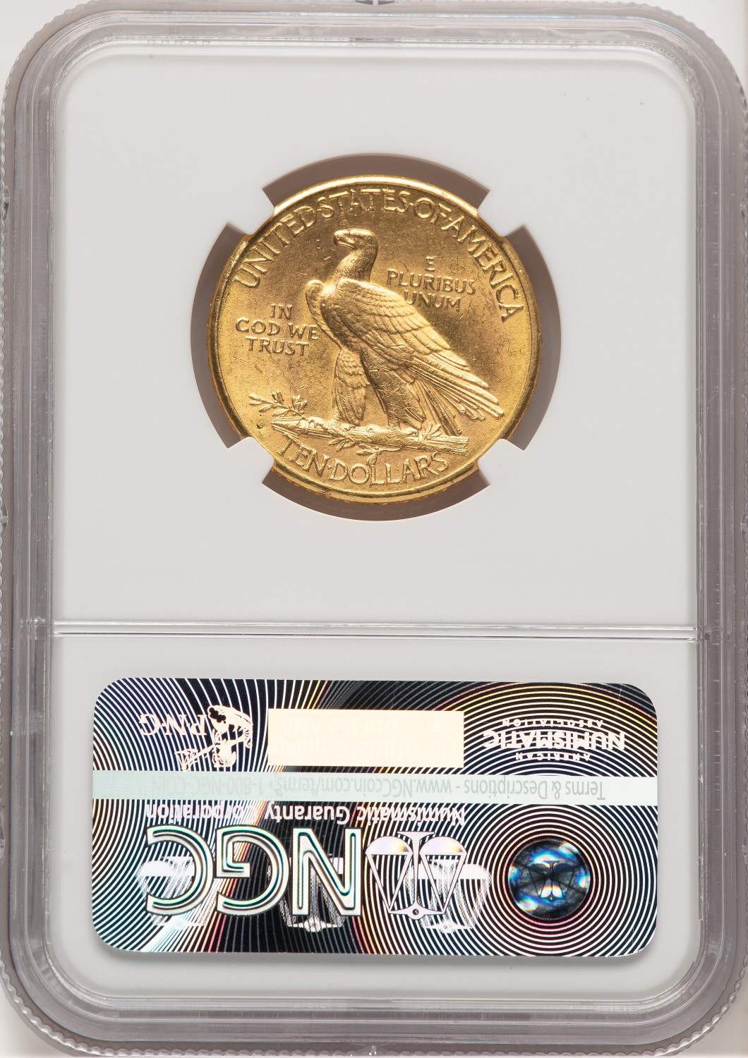 1920-S $10 Indian Eagle NGC MS61. Second Image