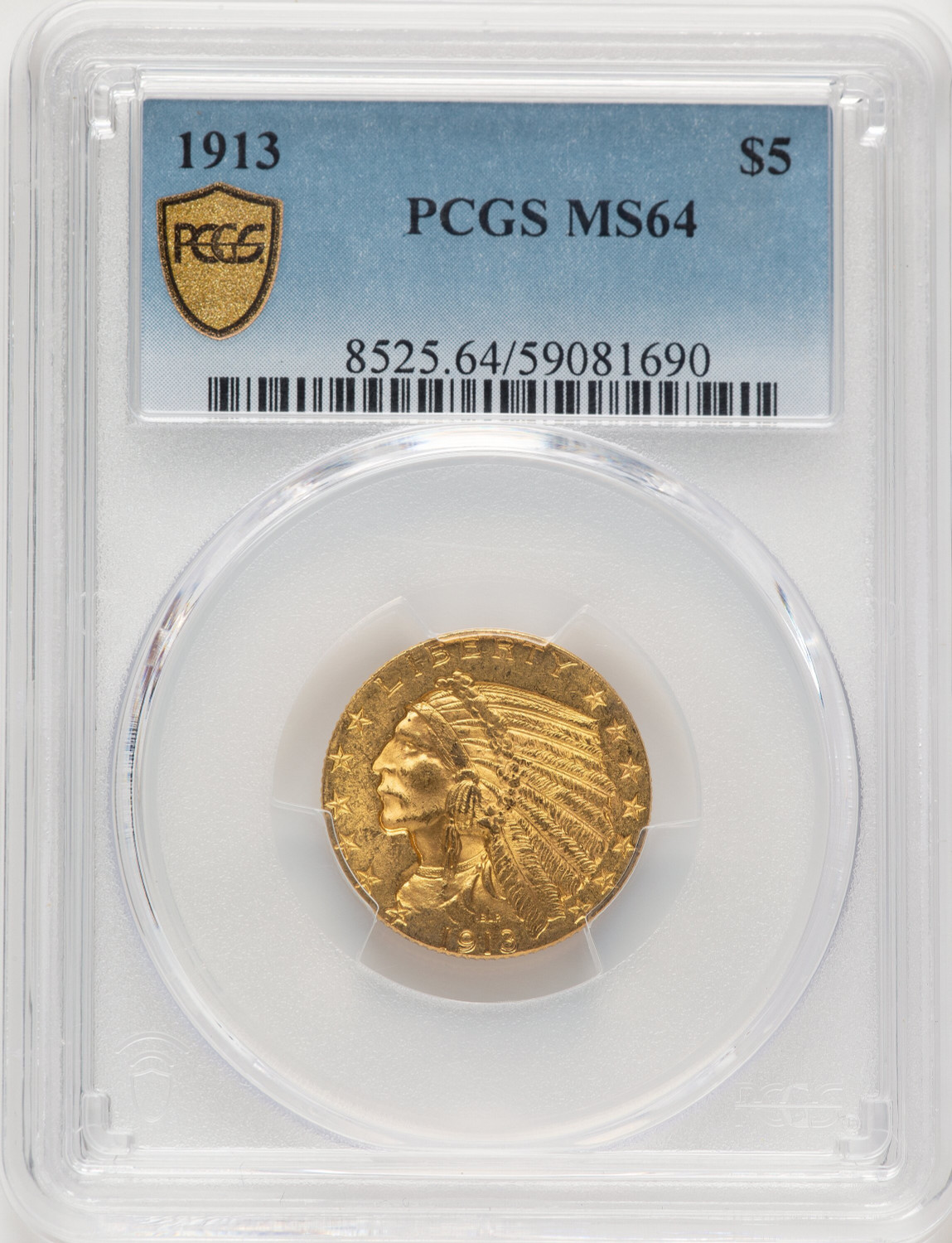 1913 $5 Indian Half Eagle PCGS MS64 (521326011)