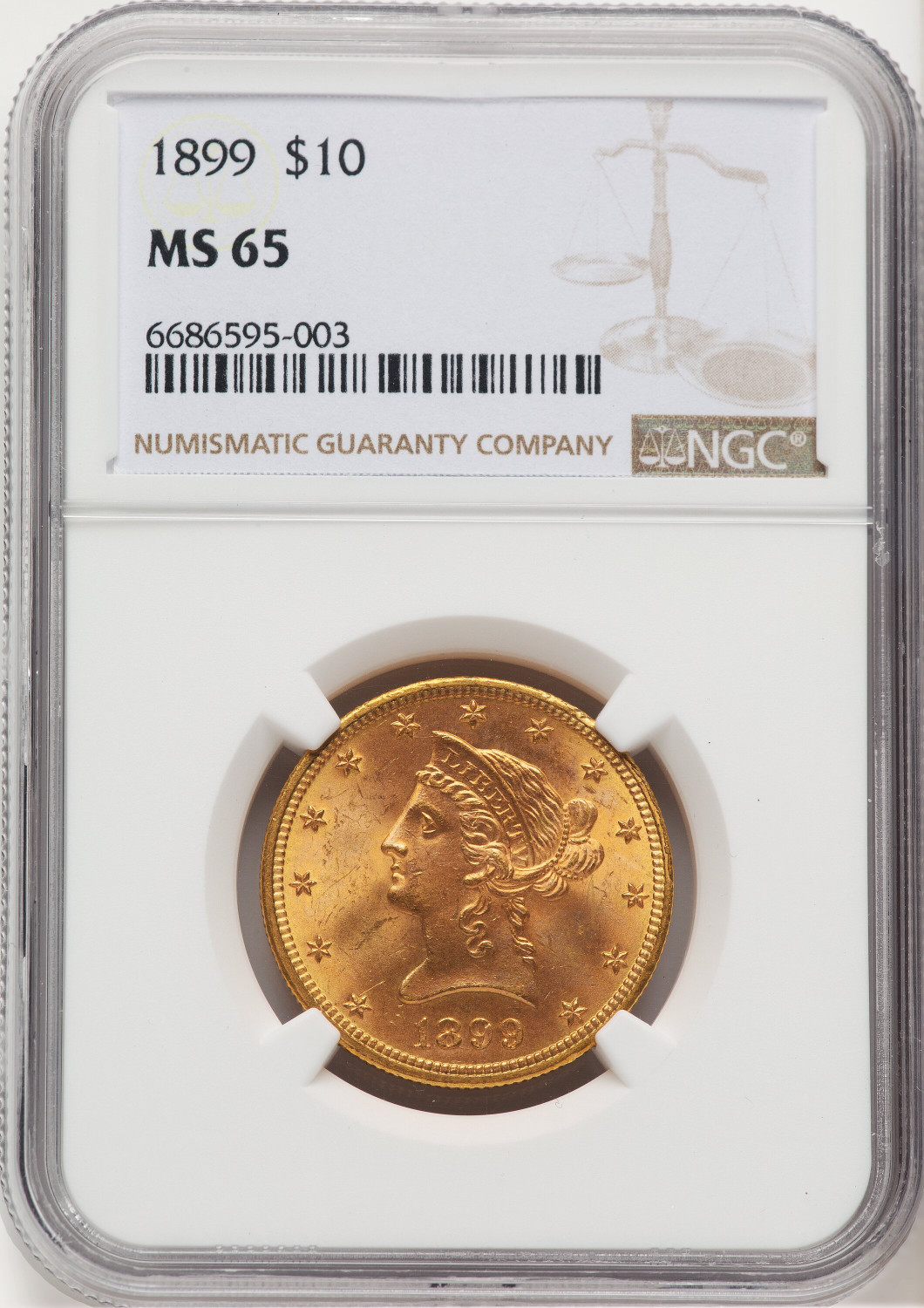 1899 $10 Liberty Eagle NGC MS65 (507436027)