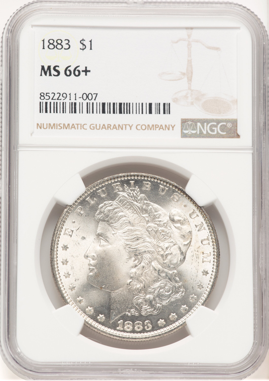 1883 Morgan Dollar NGC MS66+