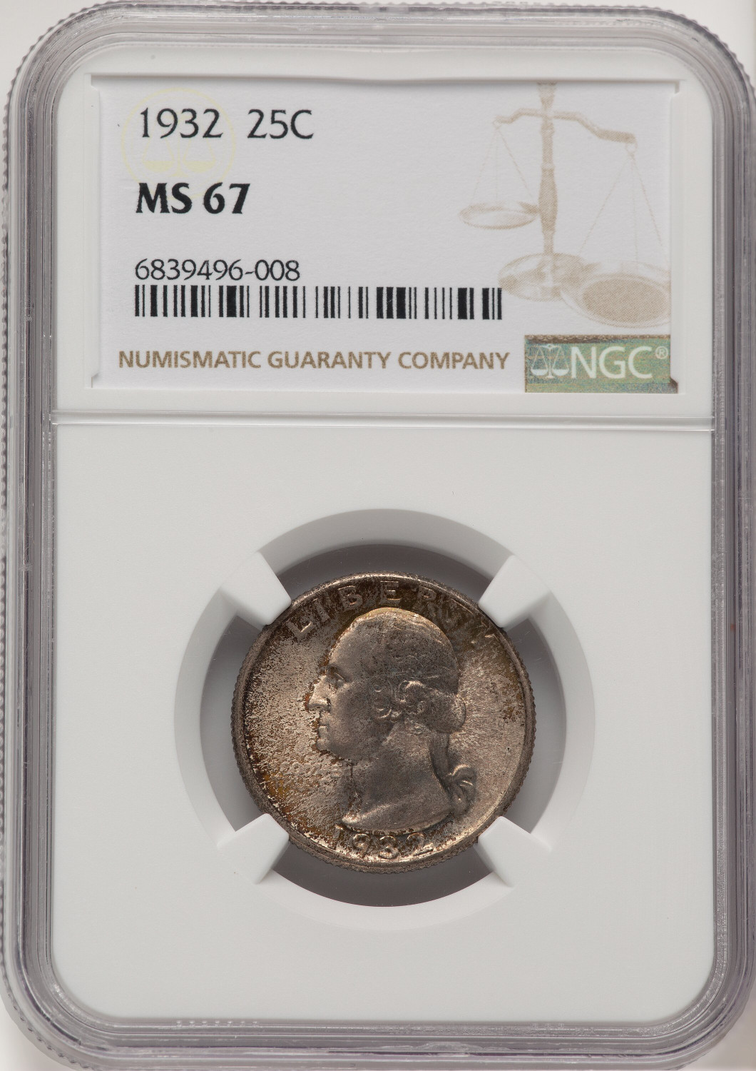 1932 25C Washington Quarter NGC MS67