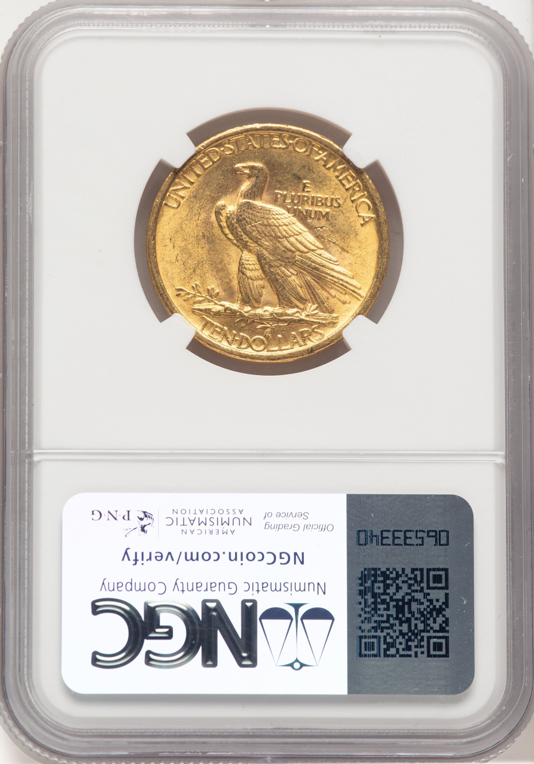 1907 $10 No Motto Indian Eagle NGC MS63. Second Image