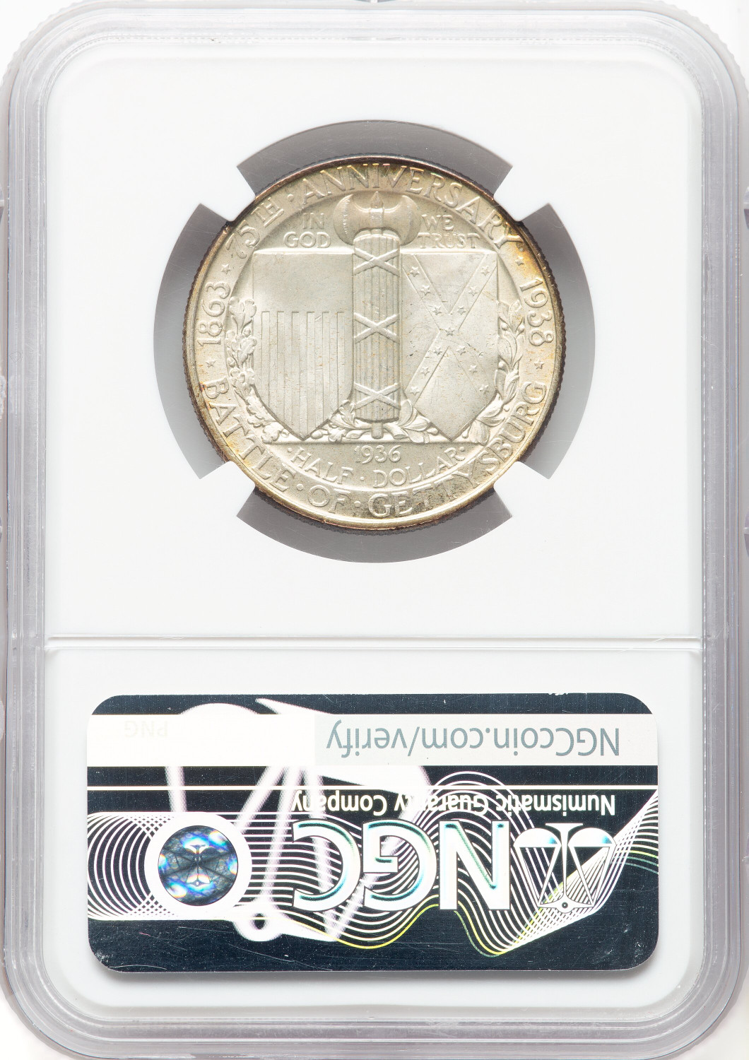 1936 50C Gettysburg Commemorative Silver NGC MS66 (910611016). Second Image