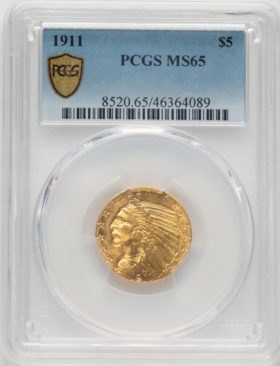 1911 $5 Indian Half Eagle PCGS MS65 (776577001)