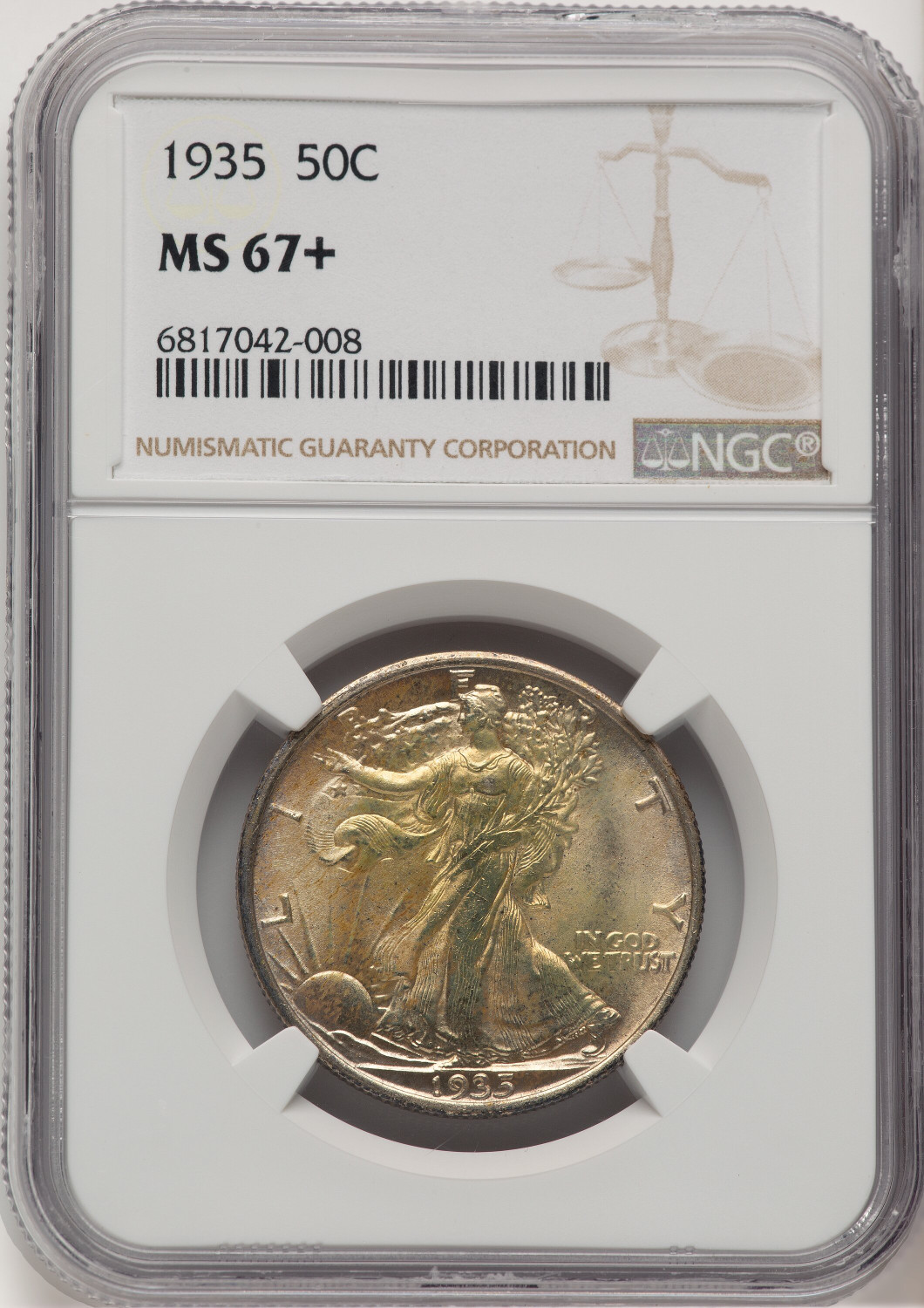 1935 50C Walking Liberty Half Dollar NGC MS67+ (777159021)