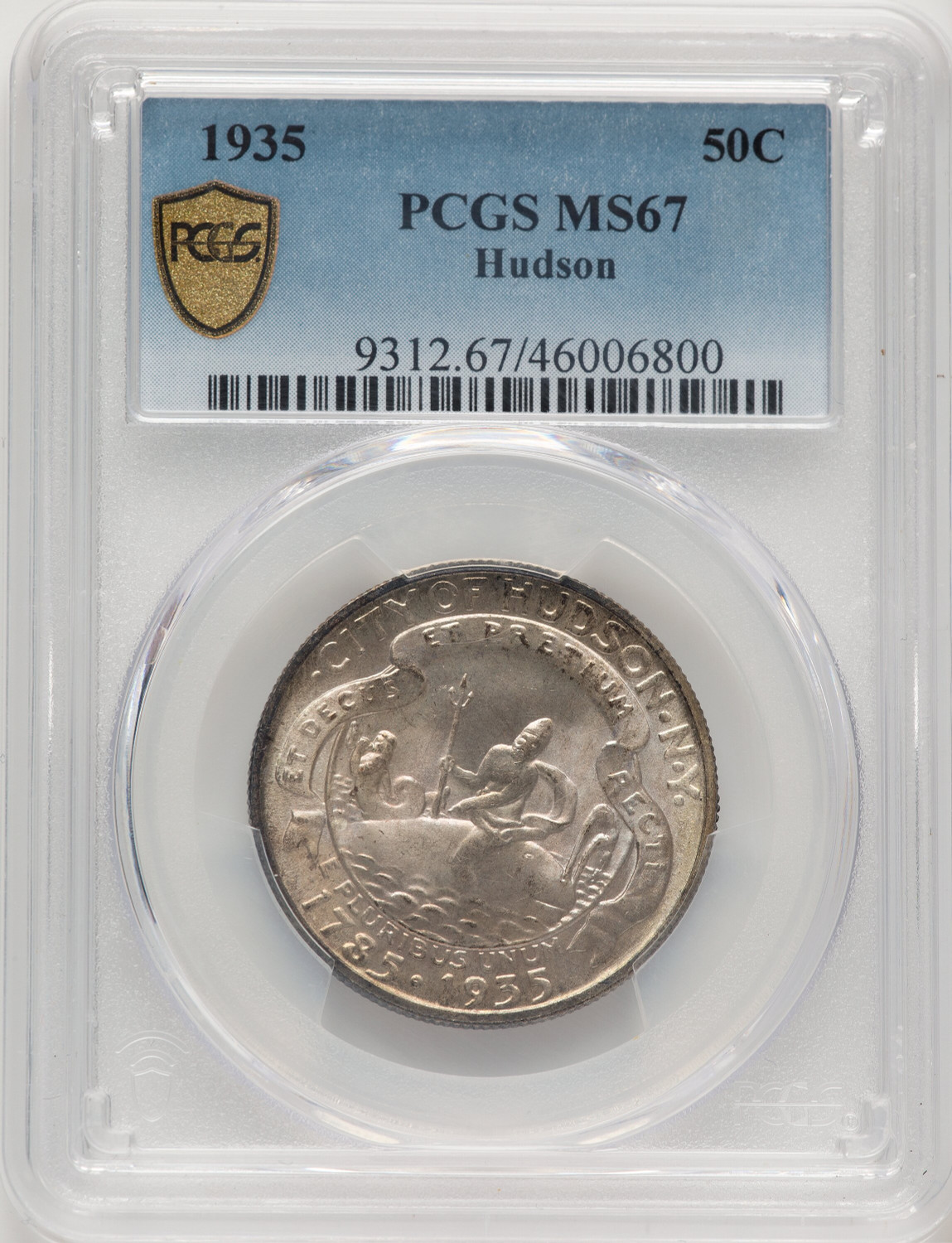 1935 50C Hudson Commemorative Silver PCGS MS67