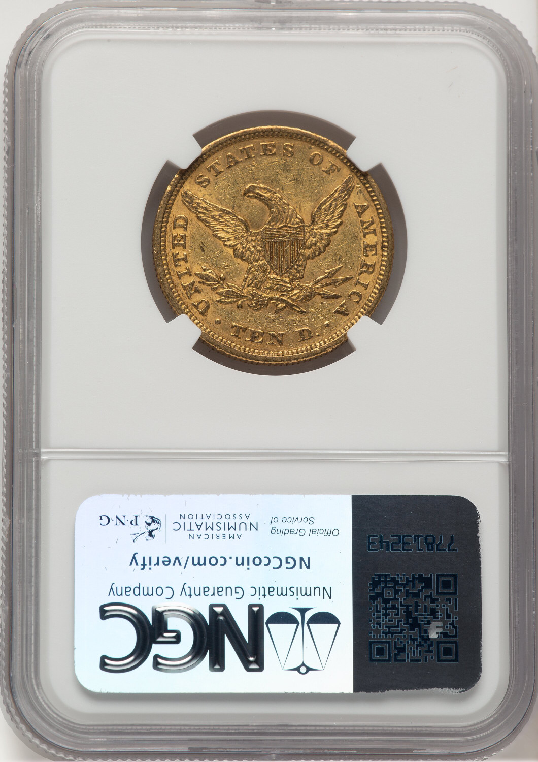 1847 $10 Liberty Eagle NGC AU55. Second Image