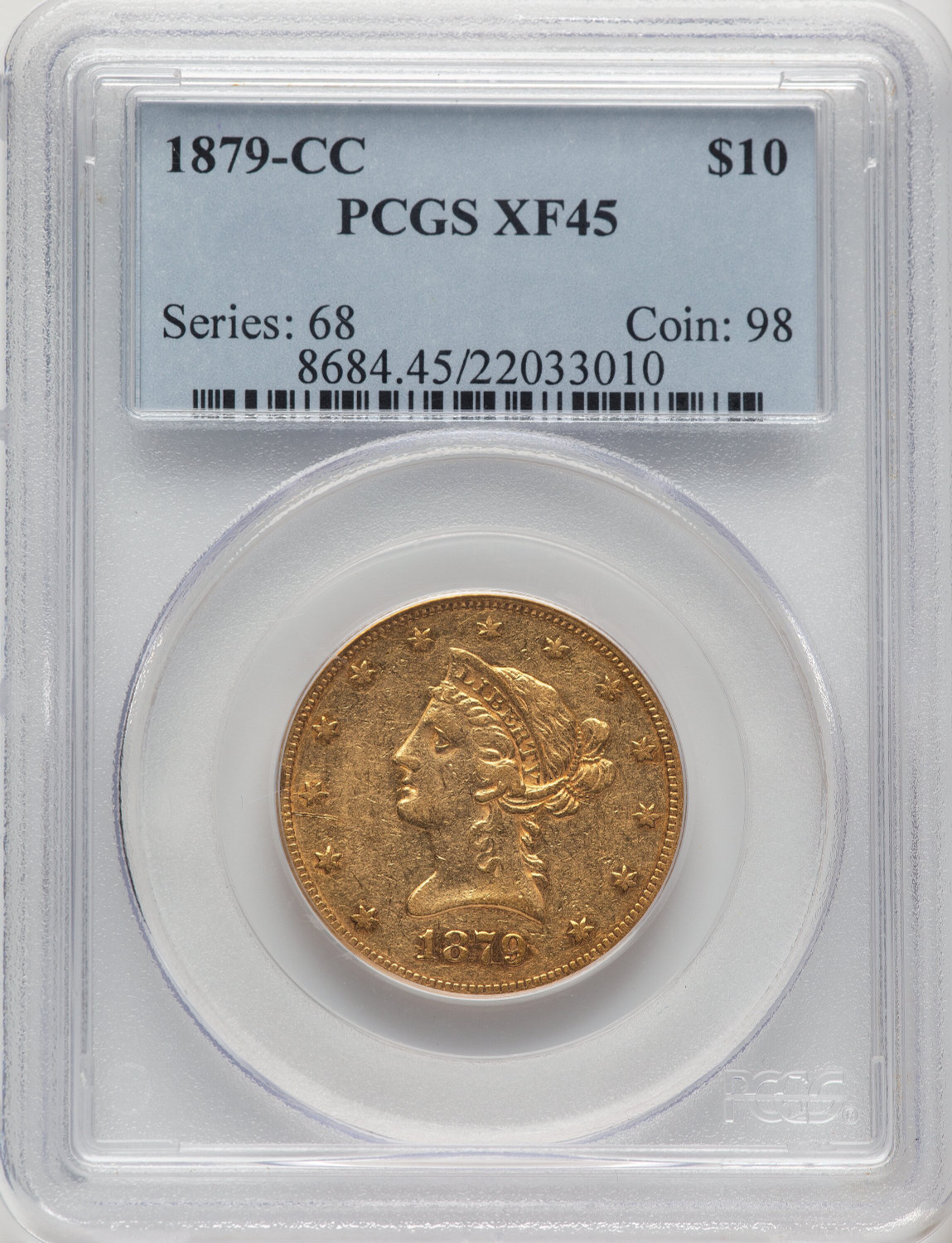 1879-CC $10 Liberty Eagle PCGS XF45