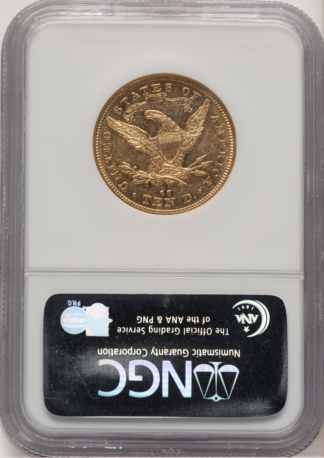 1880-CC $10 CAC Liberty Eagle NGC AU58. Second Image