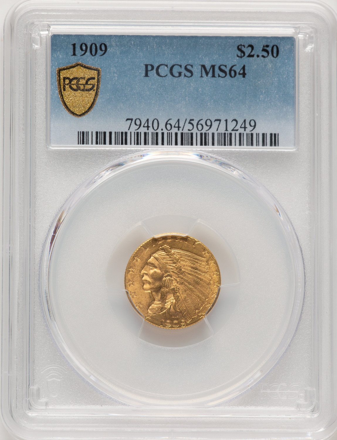 1909 $2.50 Indian Quarter Eagle PCGS MS64 (521168046)