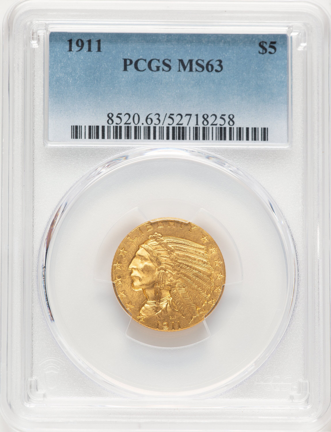 1911 $5 Indian Half Eagle PCGS MS63 (778883005)