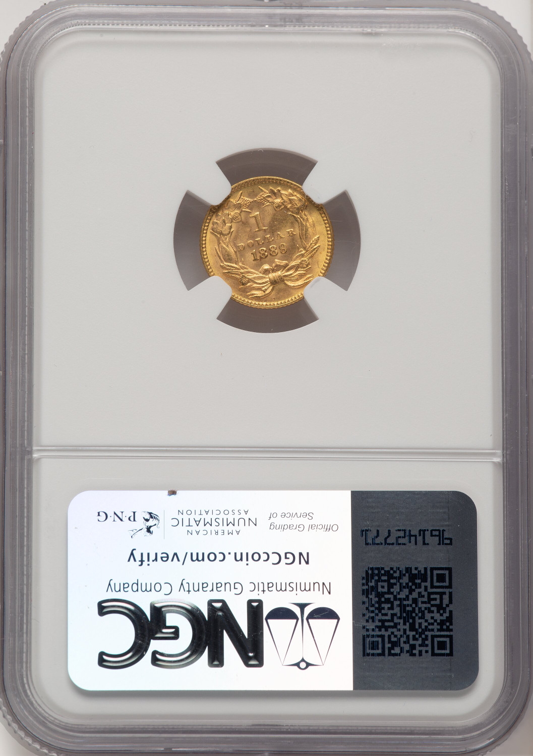 1889 G$1 CAC Gold Dollar NGC MS64. Second Image