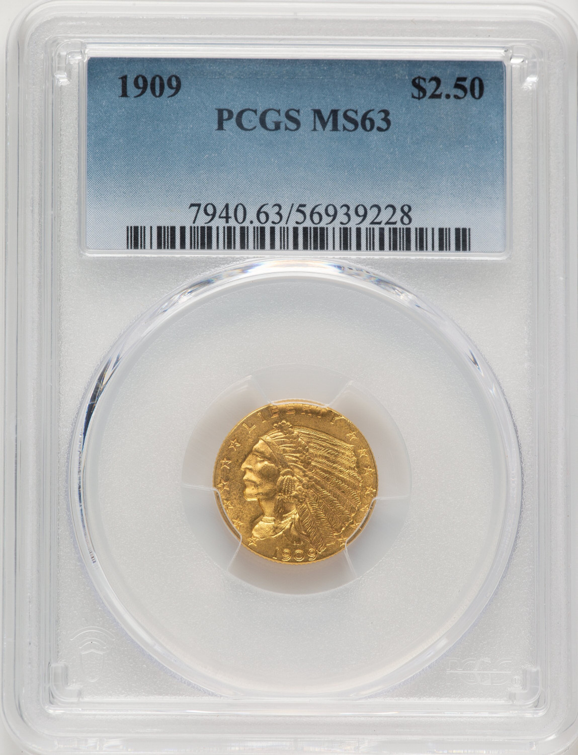 1909 $2.50 Indian Quarter Eagle PCGS MS63 (777631098)
