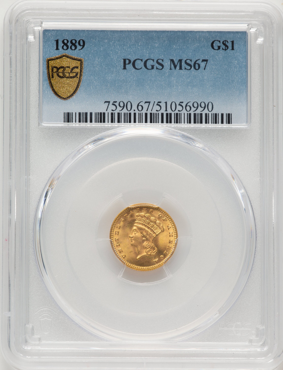 1889 G$1 Gold Dollar PCGS MS67