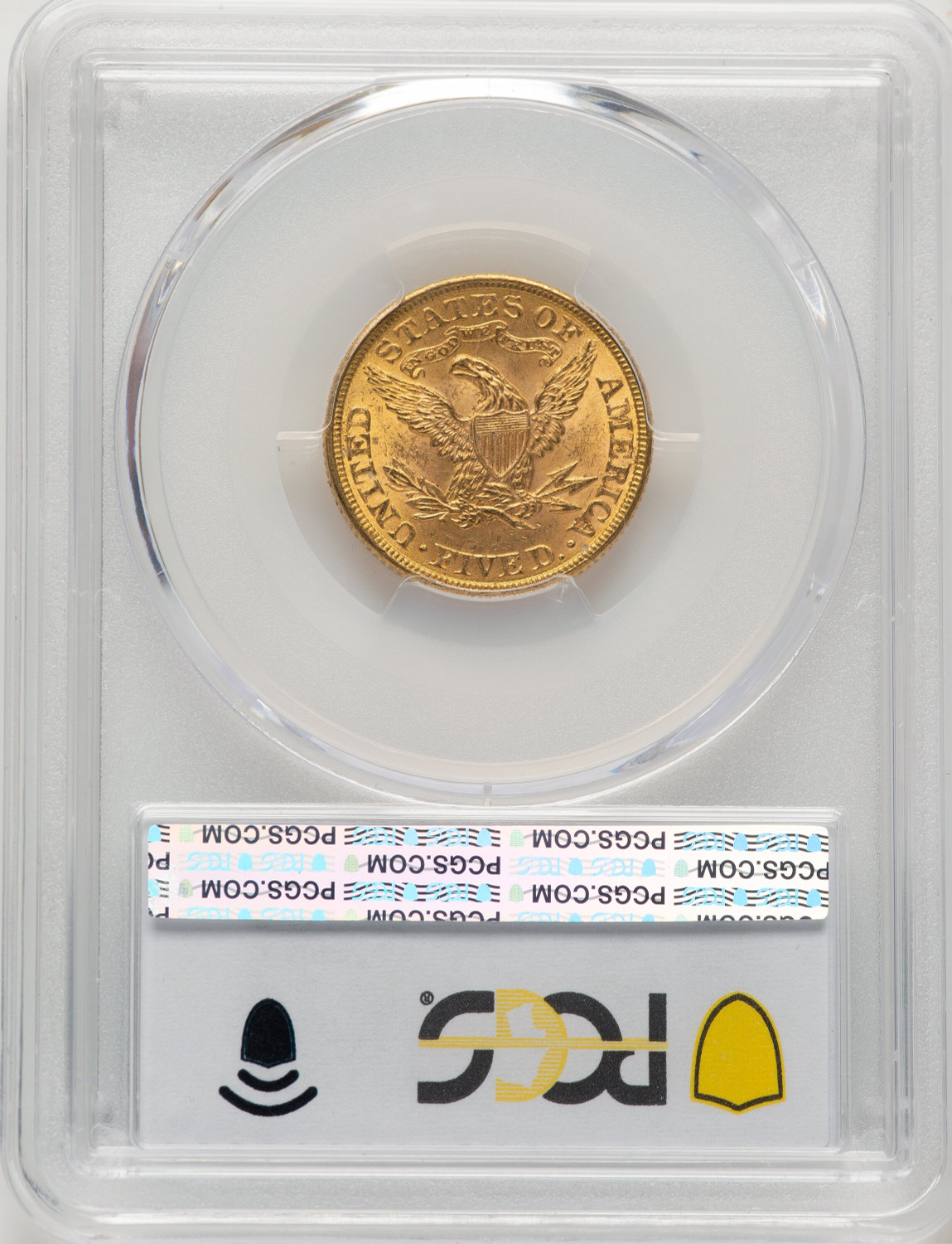 1899 $5 CAC Liberty Half Eagle PCGS MS63+. Second Image