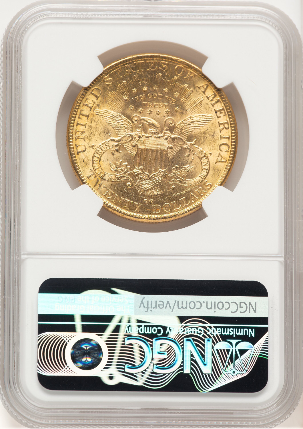 1890-CC $20 Liberty Double Eagle NGC MS61 (769241003). Second Image