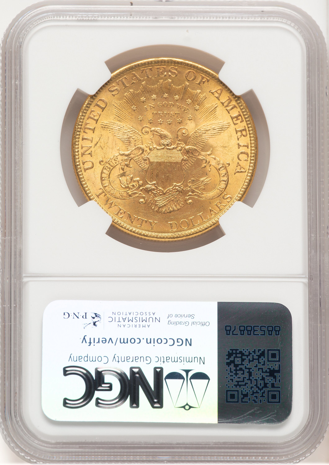 1899 $20 Liberty Double Eagle NGC MS62+. Second Image