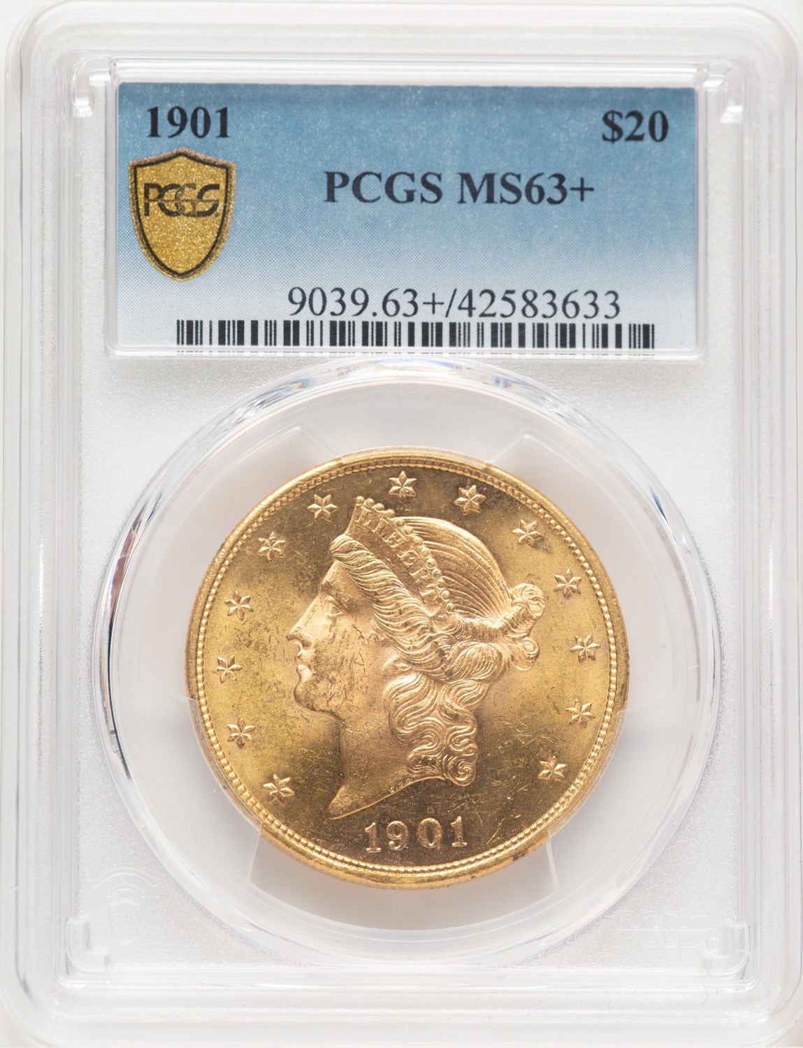 1901 $20 Liberty Double Eagle PCGS MS63+ (778189008)