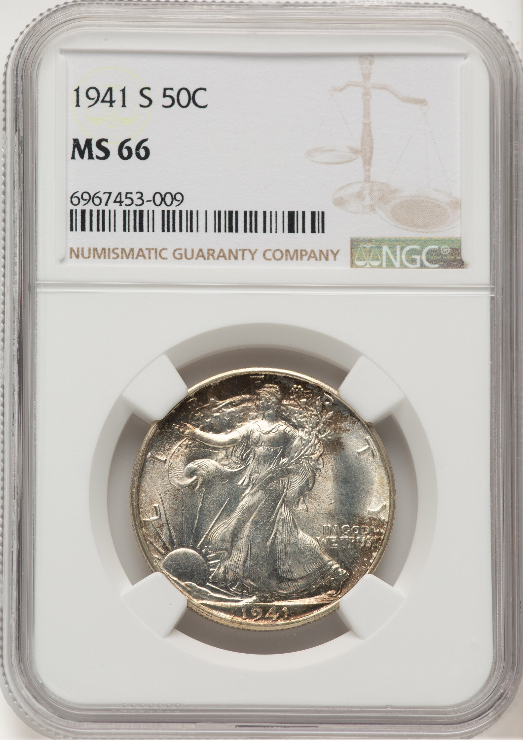 1941-S 50C Walking Liberty Half Dollar NGC MS66