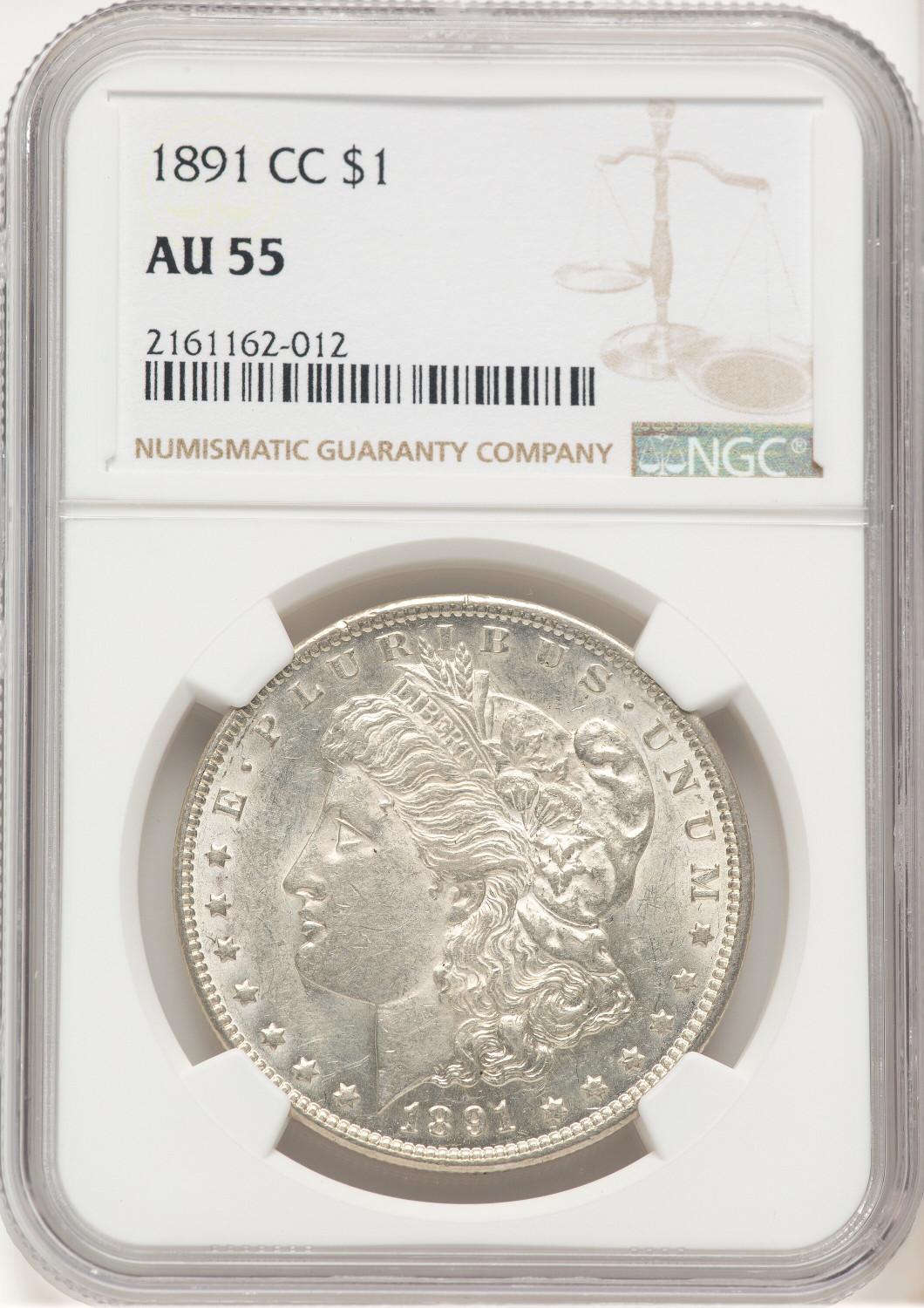 1891-CC Morgan Dollar NGC AU55 (778616031)