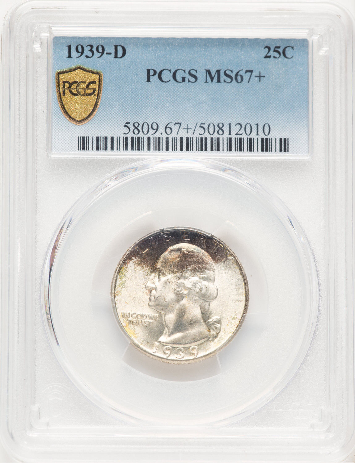 1939-D 25C Washington Quarter PCGS MS67+ (779288005)