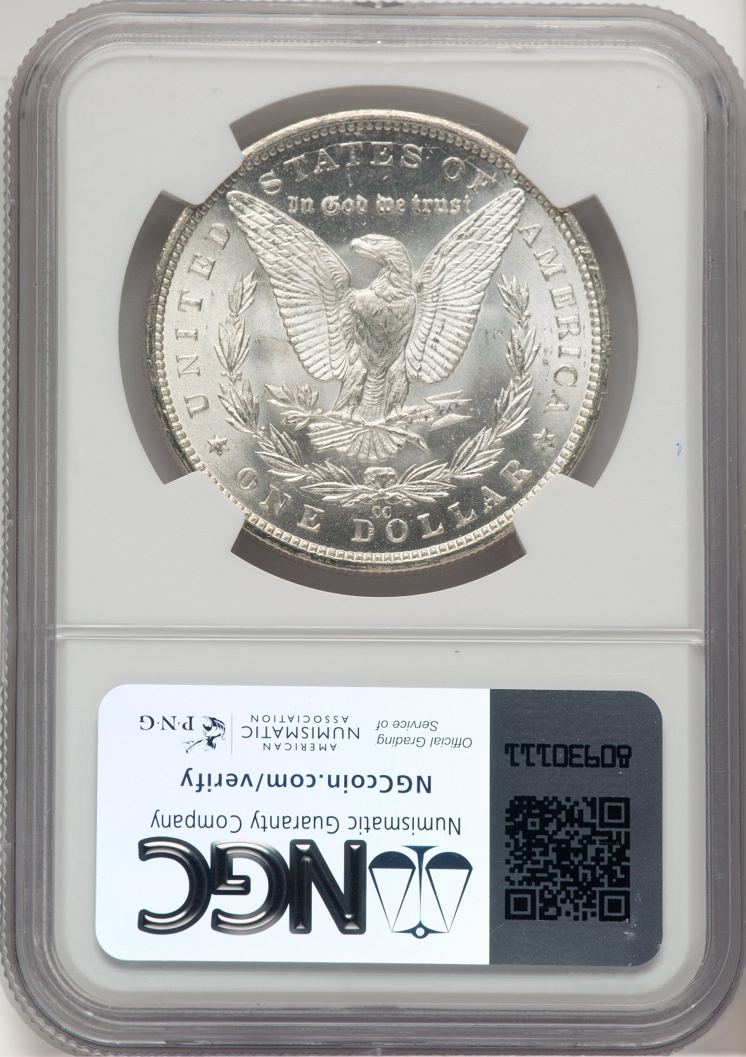 1883-CC Morgan Dollar NGC MS66 (521164014). Second image.