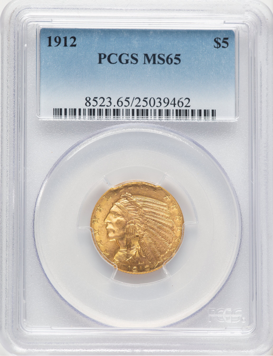 1912 $5 Indian Half Eagle PCGS MS65 (780003003)