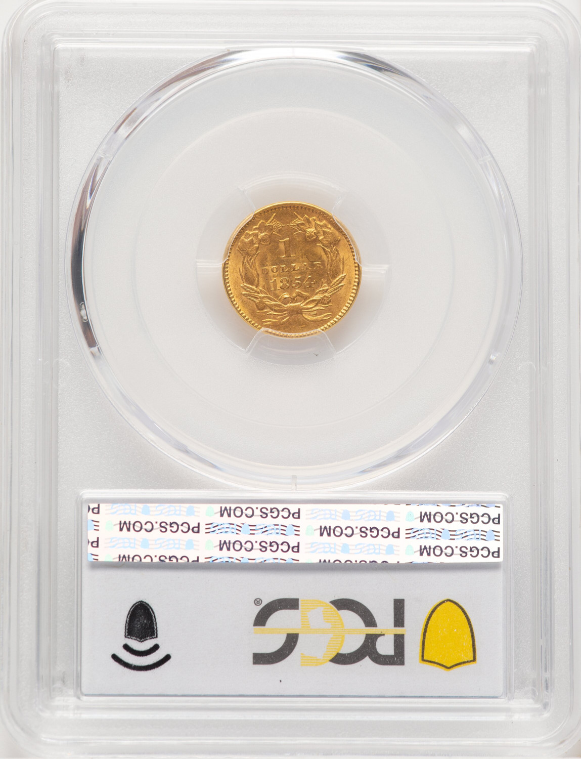 1854 G$1 Type Two Gold Dollar PCGS MS63 (780078005). Second image.