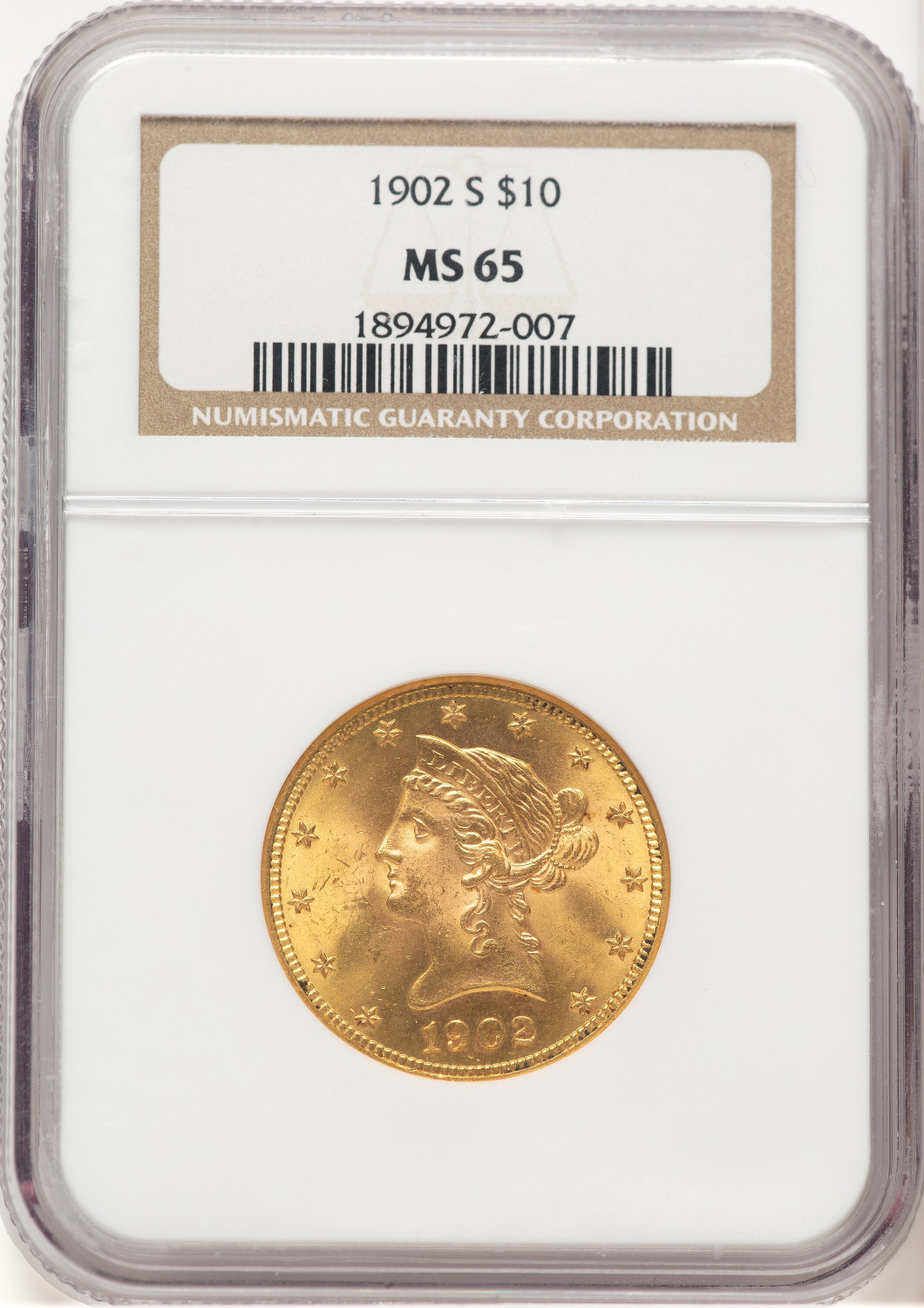 1902-S $10 Liberty Eagle NGC MS65 (780078102)