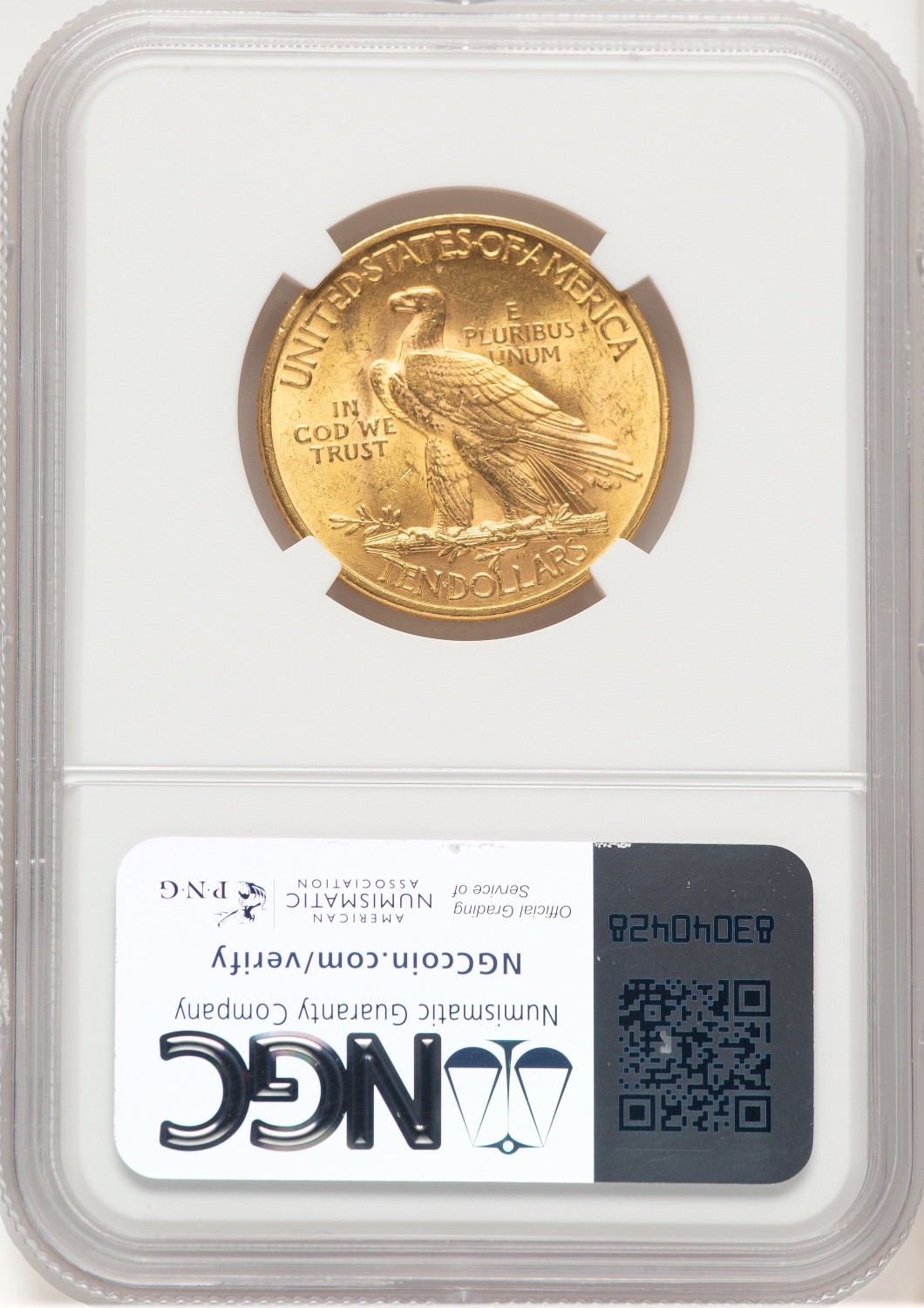 1932 $10 Indian Eagle NGC MS63+ (780078112). Second image.