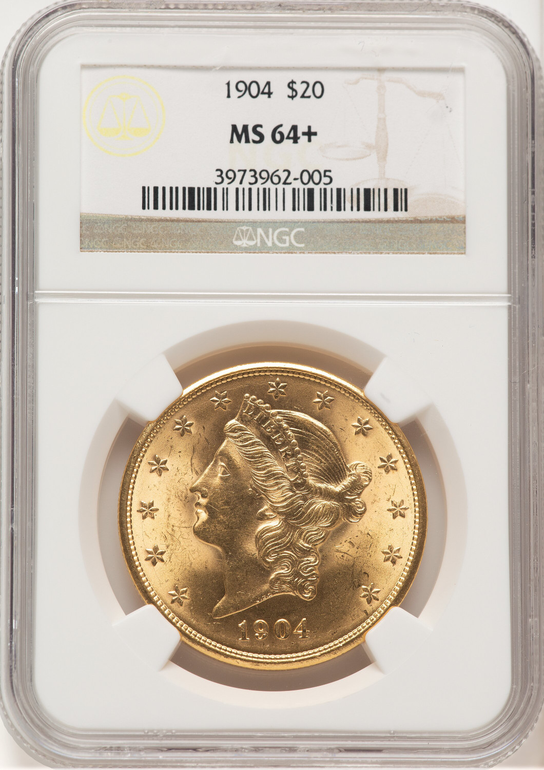1904 $20 Liberty Liberty Double Eagle NGC MS64+ (507408003)