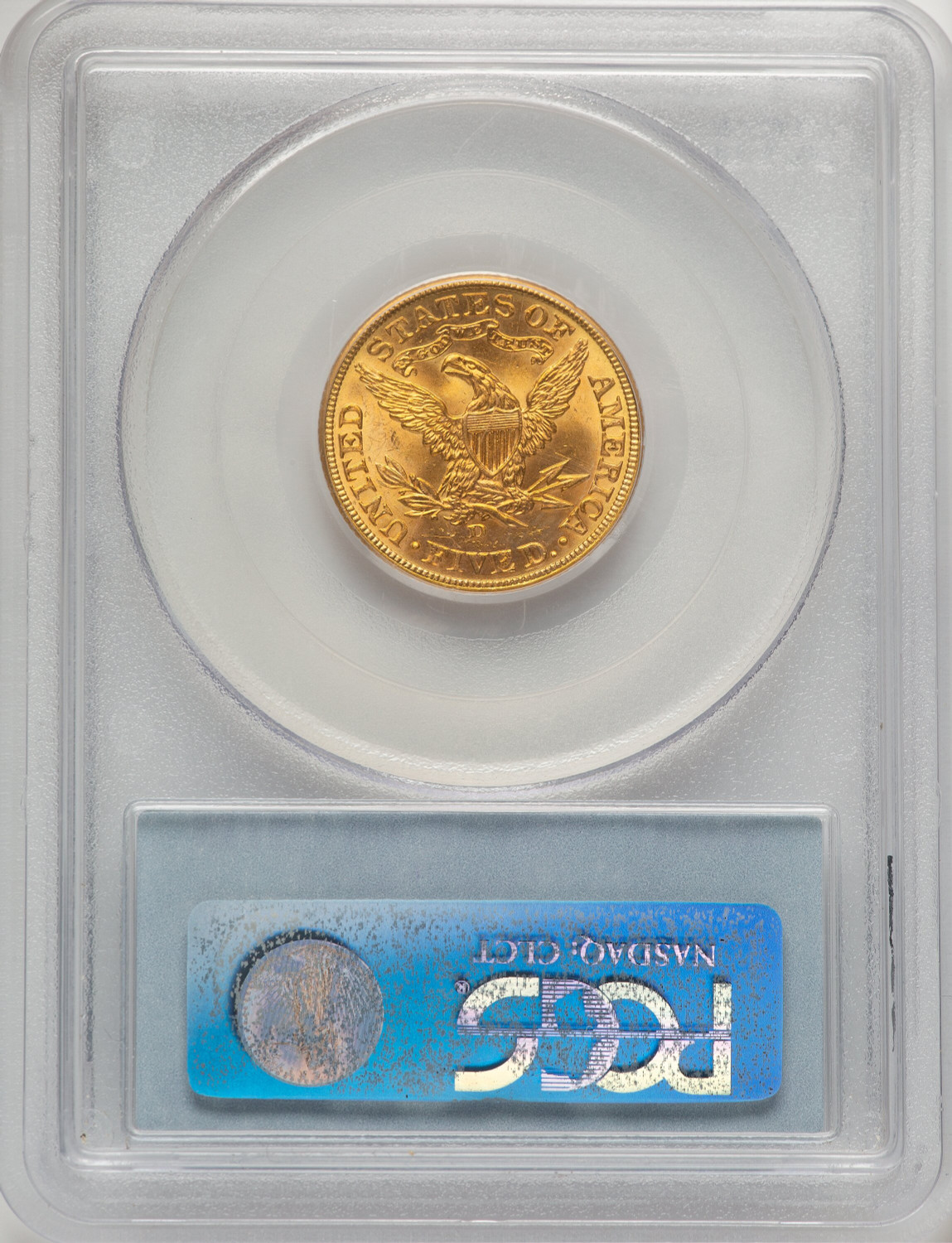 1907-D $5 Liberty Half Eagle PCGS MS65. Second image.