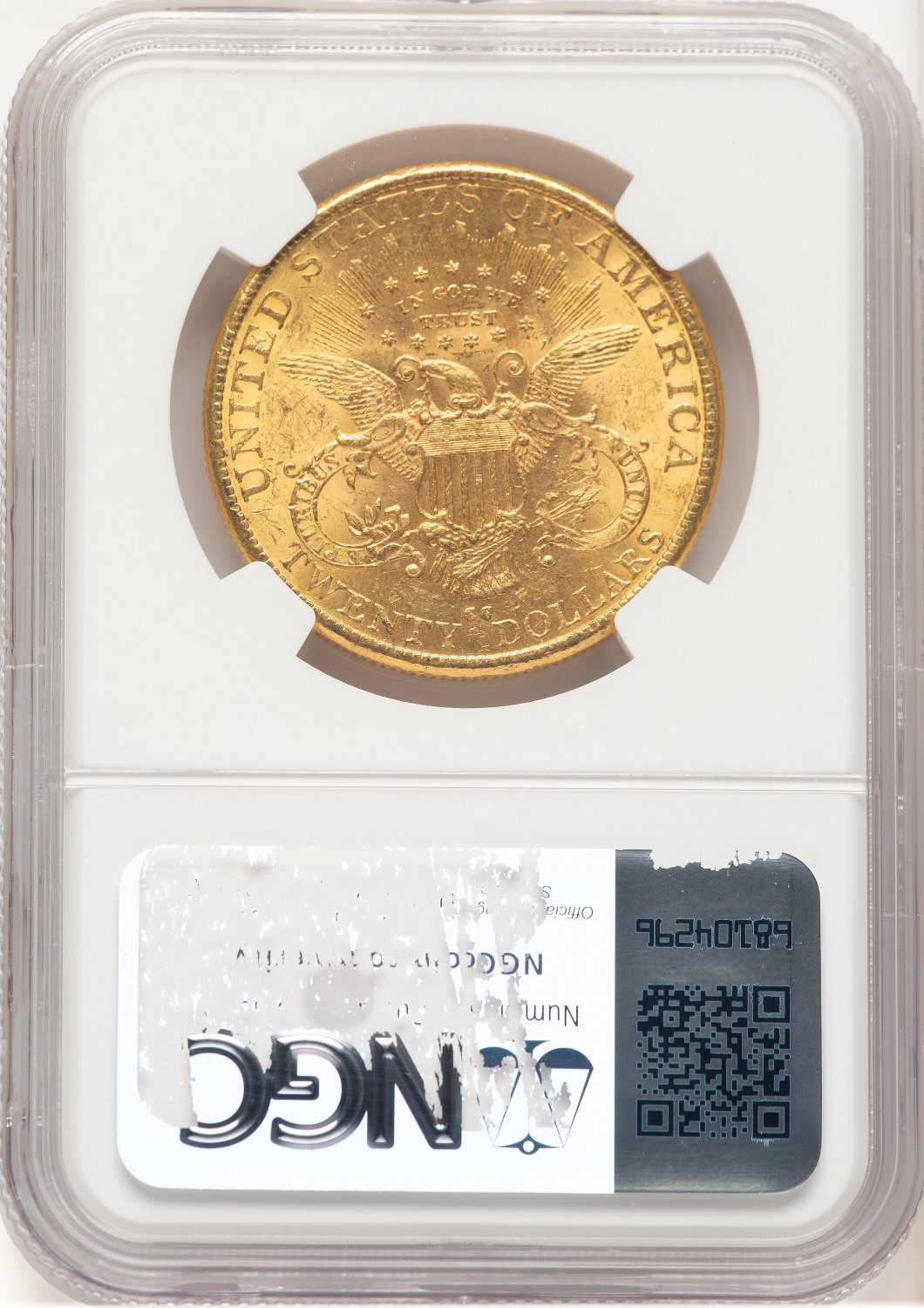 1890-CC $20 Liberty Double Eagle NGC AU58 (572321001). Second image.