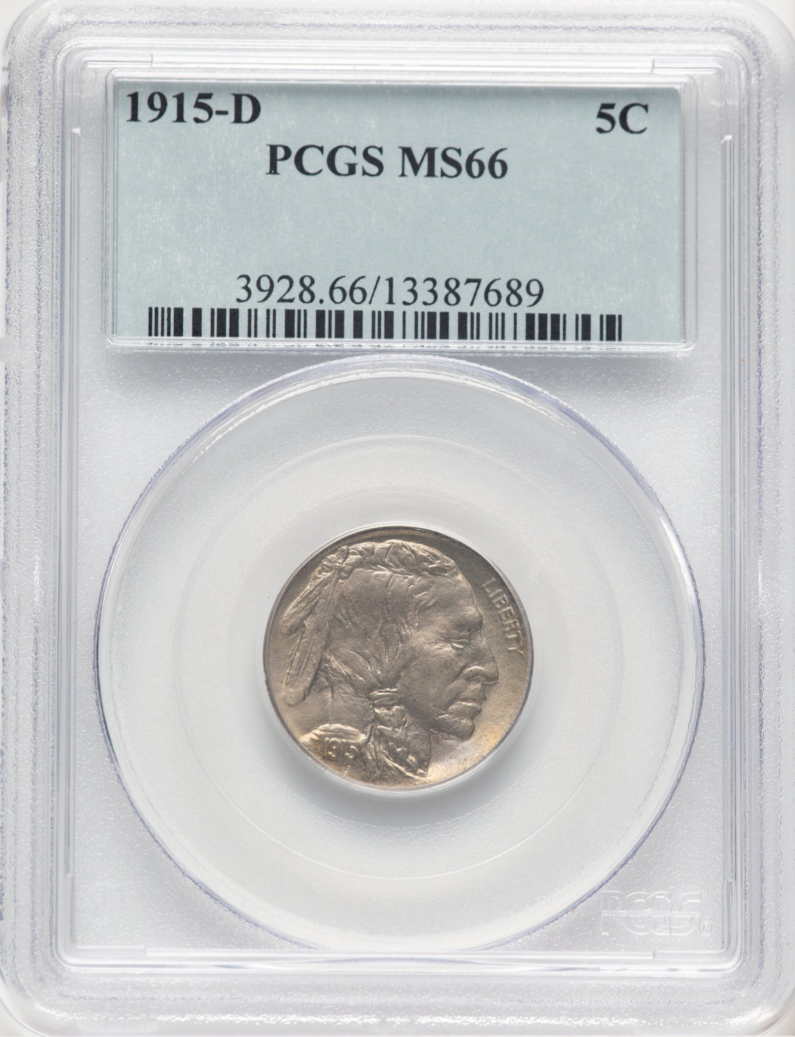 1915-D 5C Buffalo Nickel PCGS MS66