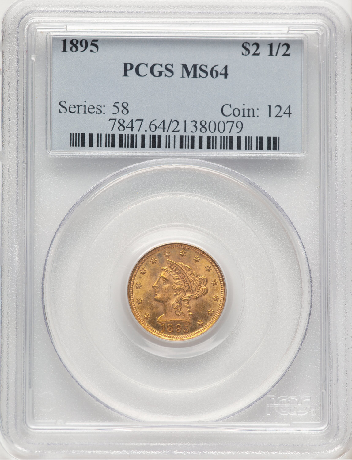 1895 $2.50 Liberty Quarter Eagle PCGS MS64 (520492001)