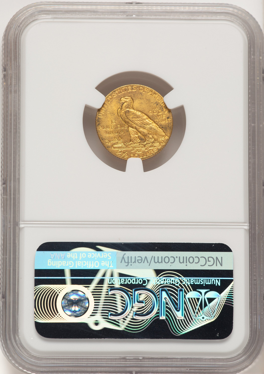 1908 $2.50 Indian Quarter Eagle NGC MS64 (776661076). Second image.
