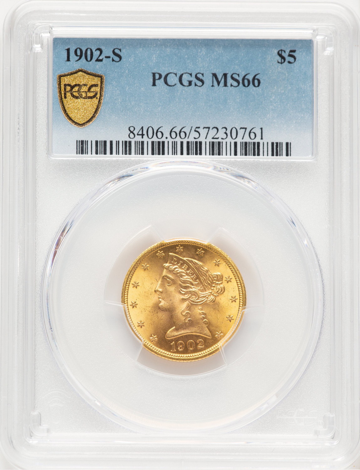 1902-S $5 Liberty Half Eagle PCGS MS66