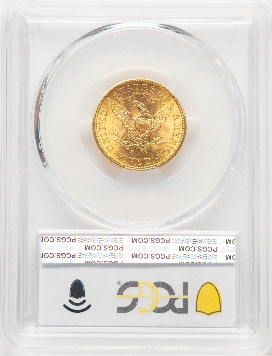 1902-S $5 Liberty Half Eagle PCGS MS66. Second image.