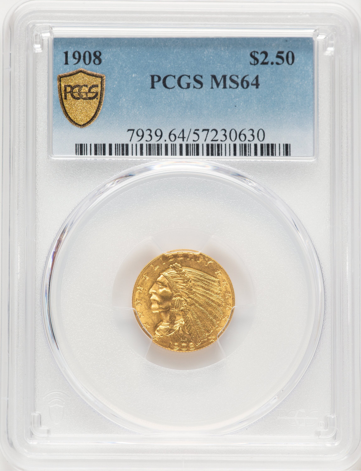 1908 $2.50 Indian Quarter Eagle PCGS MS64 (778950010)