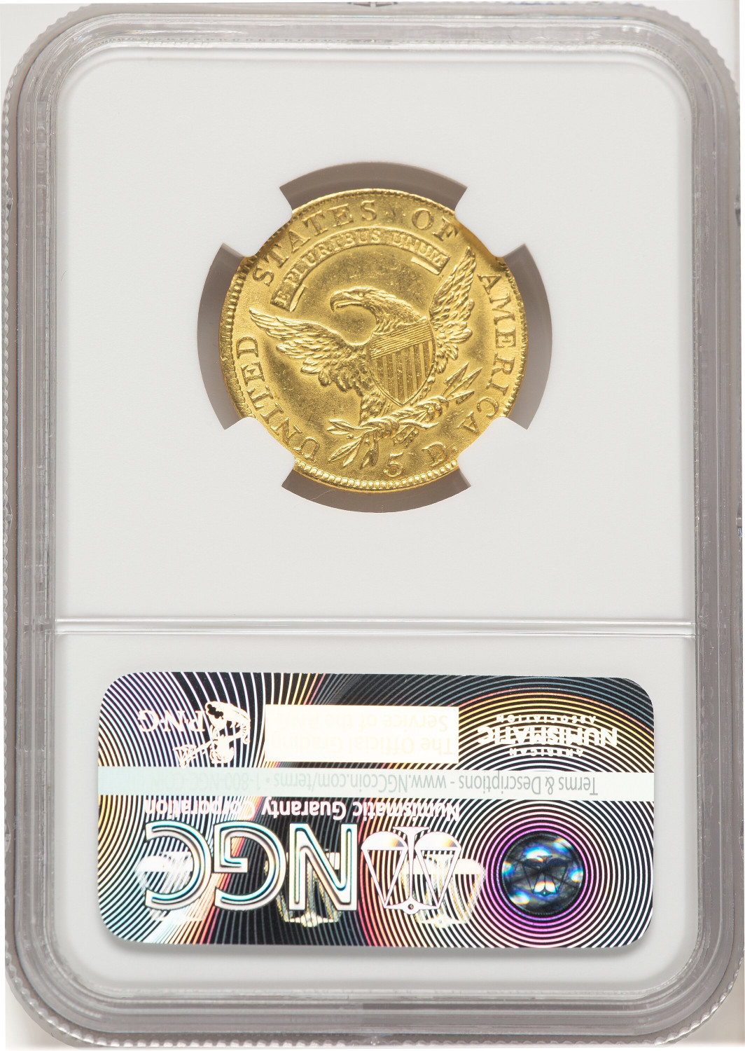 1810 $5 BD-4 Early Half Eagle NGC AU58. Second Image