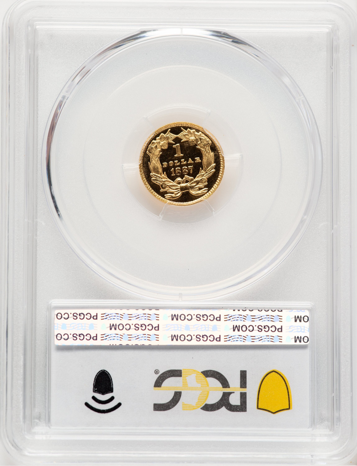 1887 G$1 Proof Gold Dollar PCGS PR64. Second image.
