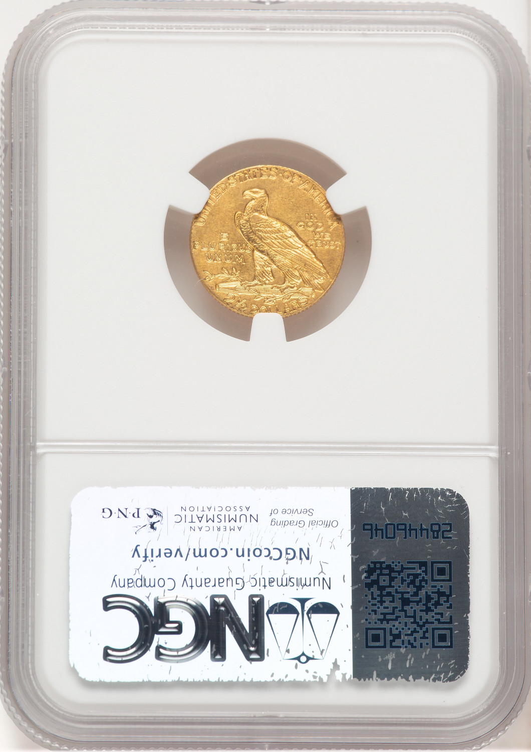 1911-D $2.50 Indian Quarter Eagle NGC MS61 (779153002). Second image.