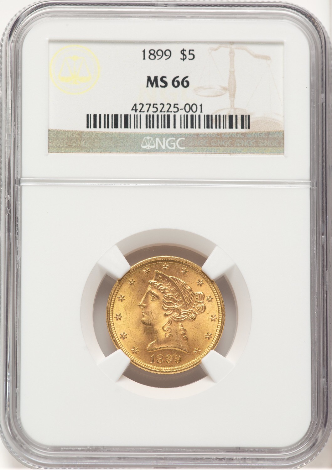 1899 $5 Liberty Half Eagle NGC MS66 (779406017)