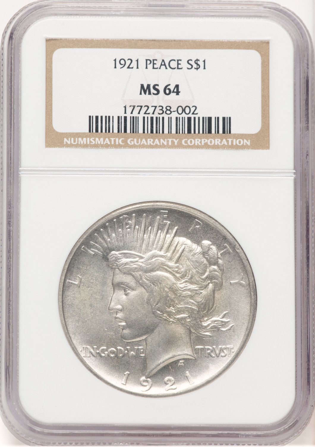1921 Peace Dollar NGC MS64 (779406018)